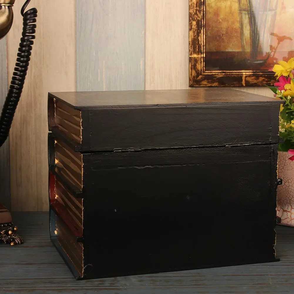 Decorative Objects Figurines SimULation Book Storage Box European Retro Fake Book Ornament Decoration Office Book Model Photo Prop Book d240424