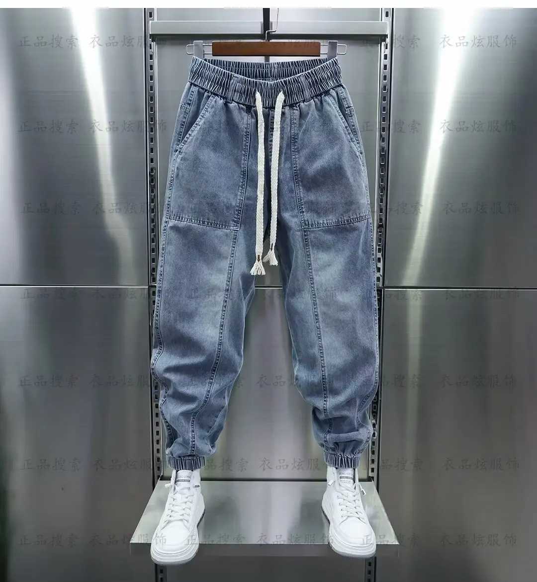 Jeans masculin jeans jeans mode jogger décontracté harem pantalon denim hip hop