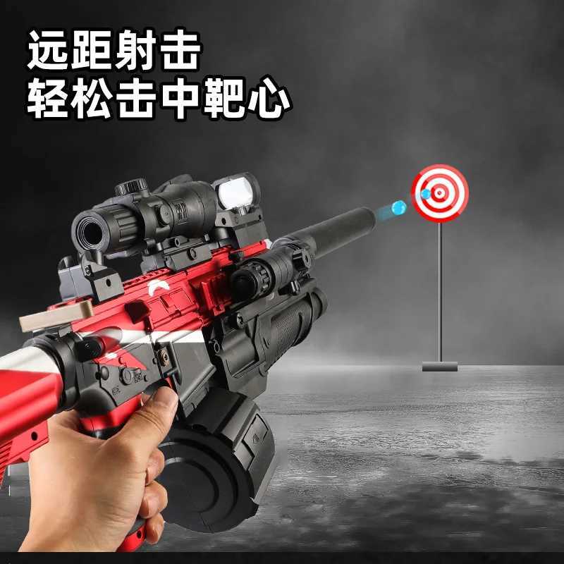 Waffenspielzeug Toy Gun Burst M416-Gel-Ball mit Orange Plug und Double Magazine für interaktive Eltern-Kind-Spiele im Freien.Gleicher modell2404