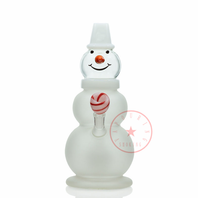 Colorful Snowman Snow Glass Bong Bong Bong Shisha Fumer des tuyaux d'eau Pipes de bulles Filtre Herbe Tobacco GRAPHES D'HUIL