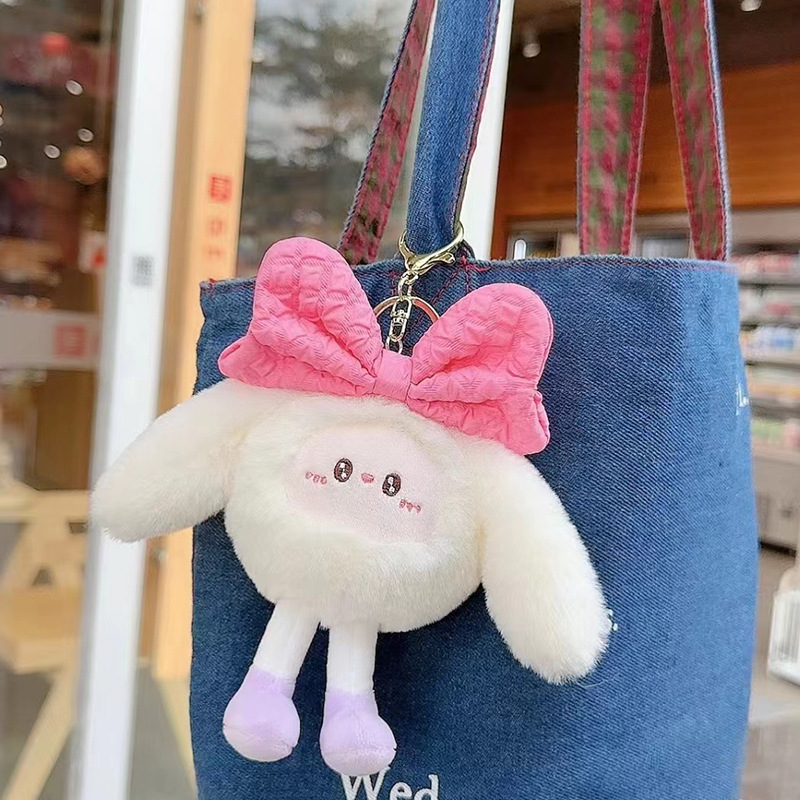 Schattige en schattige konijnenpop hangers cartoon Little Rabbit Plush Doll Keychain Bag hanger geschenk Groothandel