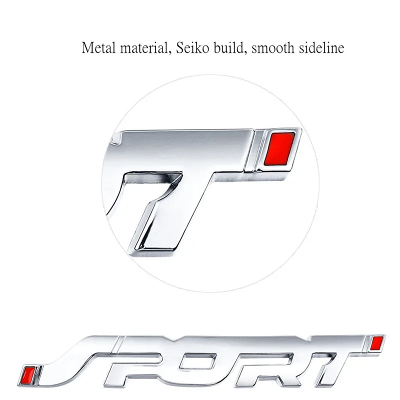 Yeni 3D Krom Metal Etiket Araba Stil Spor Sözcüsü Emblem Rozeti Çıkartma Sticker Motosiklet Çıkartma Araç Aksesuarları