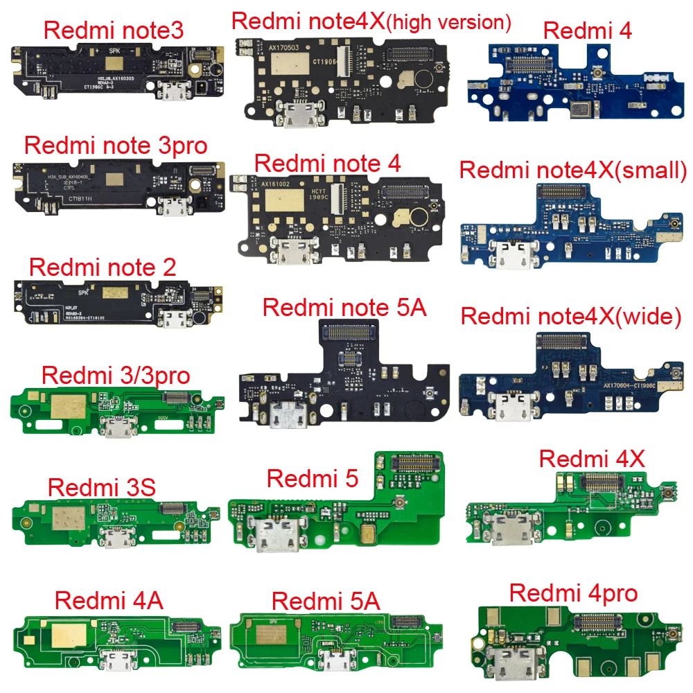 Kabel getestet gut Ladeanschluss Flex für Xiaomi Redmi 3 3S 4A 5A 5PLUS 4PRO Note 2 3 4 4x Dock USB -Ladeanschluss Flex Reparatur