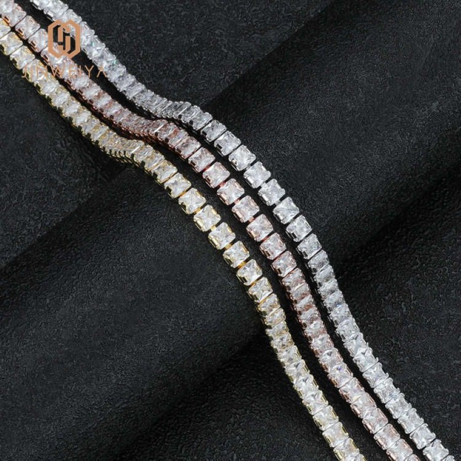 Моссанитные ювелирные изделия мужчины женщины 3 мм 4 мм 5 мм колье с бриллиантами VVS 925 Серебряные теннисные цепи