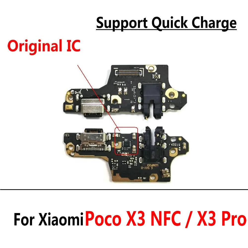 Kable USB Port Dock Dock Connector Tablica ładowania kabla Flex z mikrofonem mikrofonowym dla Xiaomi POCO x3 NFC x3 Pro Fast Charge