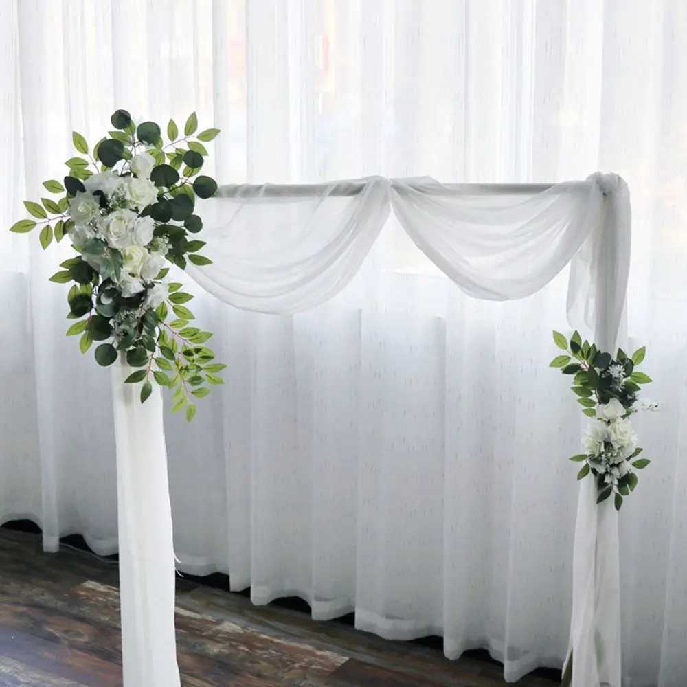 Faux Floral Greenery Wall mounted artificial flower wreath party supplies door threshold artificial flower wreath background wedding decoration artificial flow