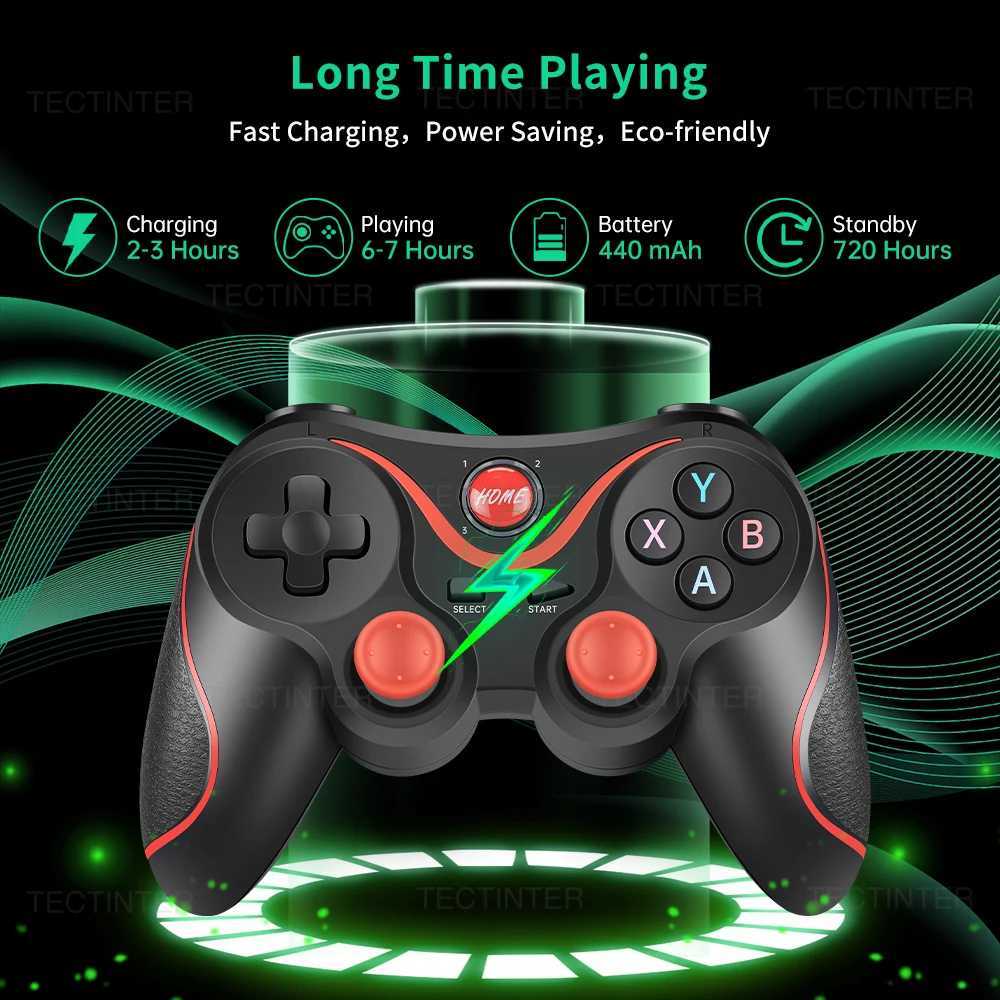 Controladores de jogo Joysticks Terios T3 Suporte Bluetooth Controller gamepad para Android Phone PC Joystick Controle sem fio Joypad para Acessorie D240424