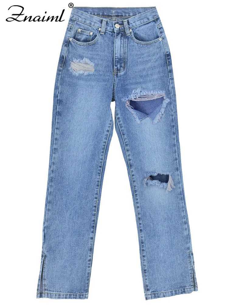 Jeans femminile Znaiml 2023 jeans cargo larghi donne ad alta vita in alto dritta straordinaria pantaloni vintage pantaloni in jeans vestiti da donna y2k 240423
