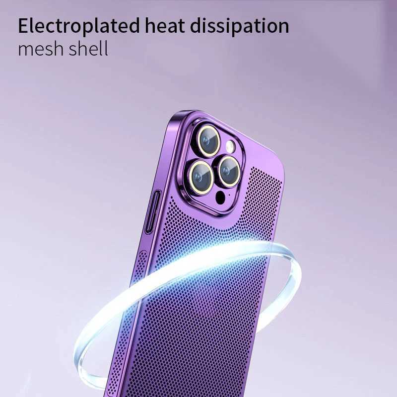 Cell Phone Cases Heat Dissipation Phone Case For Iphone 13 11 12 14 15 Pro Max 14 15 Plus X XR XS Max 12 13 Mini Cover Electroplated Border Shell d240424