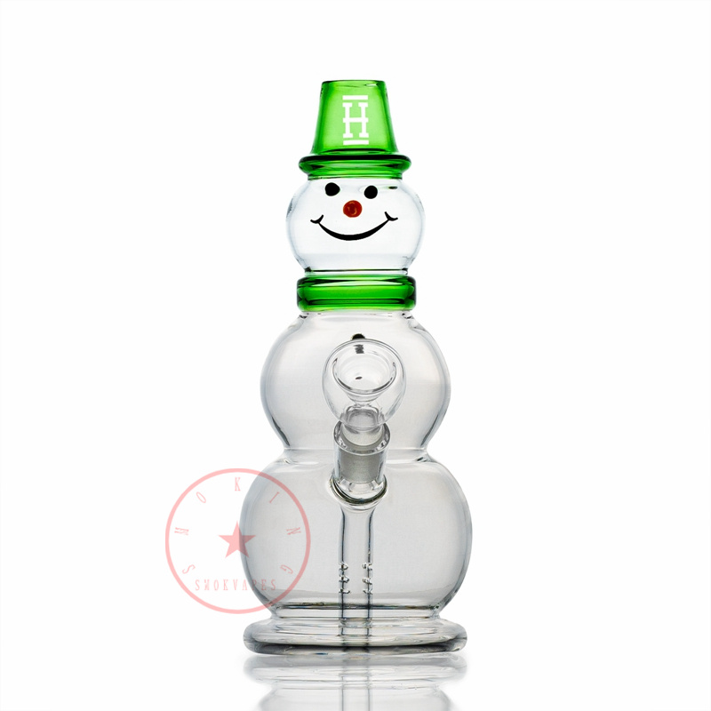 Latest Colorful Snowman Style Bong Pipes Kit Bubbler Hookah Waterpipe Oil Rigs Filter Bowl Portable Easy Clean Dry Herb Tobacco Cigarette Holder Smoking