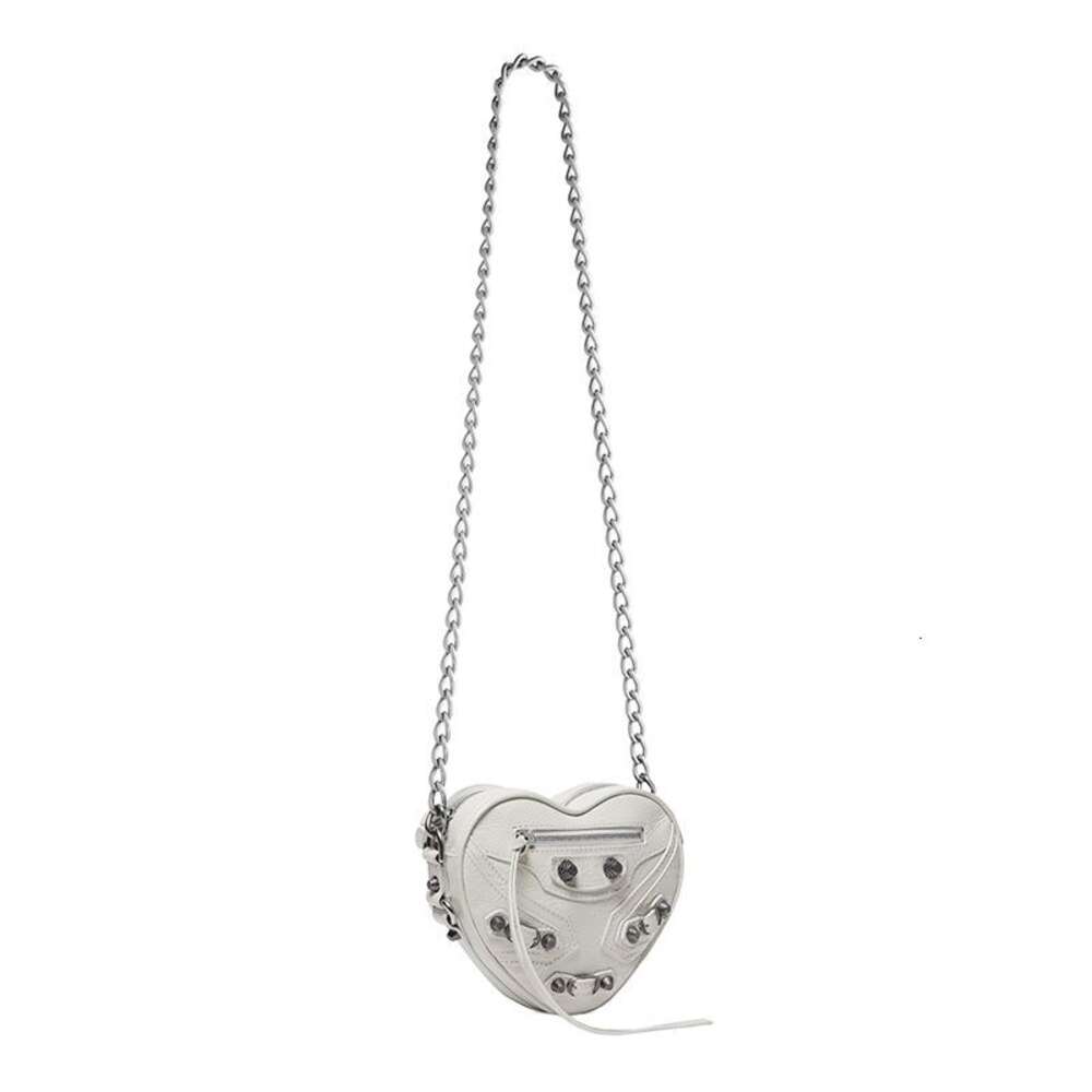 Nueva serie de cadena de cadena de corazón de la piel de cordero blanco Cagoleheart Mini White Lambskin