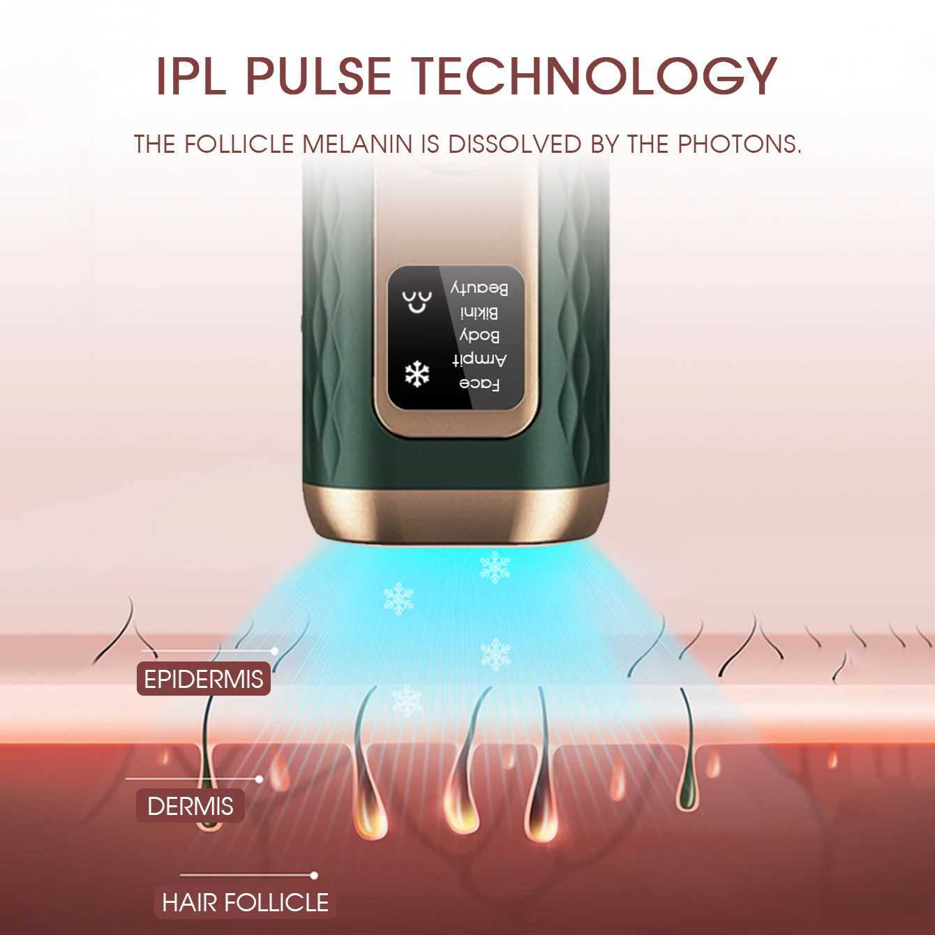 Epilator Flash LCD Display PULse Epilator Whole Body Laser Machine Painless Electric d240424