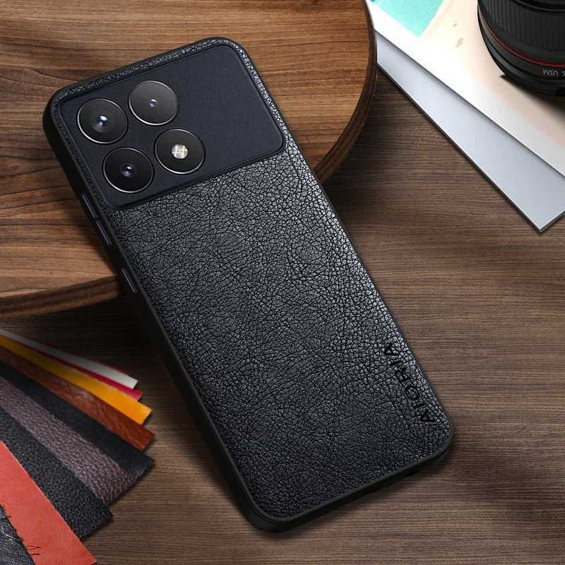 Case van mobiele telefoons Case voor X6 Pro Simple Design Luxury Leather Business Cover voor M6 Pro 4G Case D240424