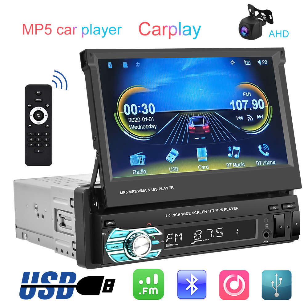 NUOVO RECOGNI DI RADIO DI DIN AUTO 1 AUTOID DIN Bluetooth CAR STEREO Ricevitore da 7 