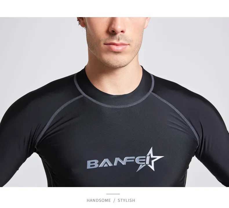 Swimwear pour hommes Vêtes d'éruption cutanée rapides Shirts de natation de la combinaison de surf de surf.