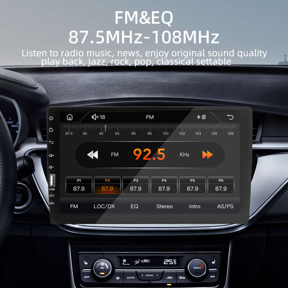 Car Radio 1 DIN CarPlay Android Auto Multimedia Player 9 pulgadas Pantalla táctil FM Bluetooth Mirrorlink Universal