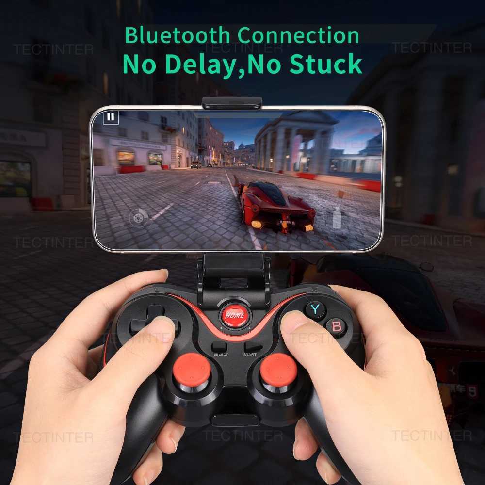 Controladores de jogo Joysticks Terios T3 Suporte Bluetooth Controller gamepad para Android Phone PC Joystick Controle sem fio Joypad para Acessorie D240424