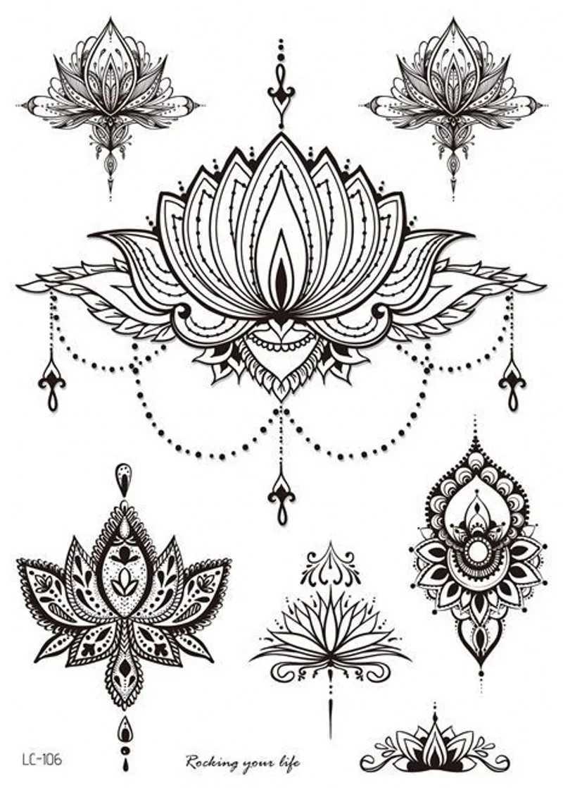 Body Paint Women Waterproof Temporary Tattoo Sticker Mandala Flower Tattoos Rose Peonies Body Art Water Transfer Clavicle Temporary Tattoo d240424