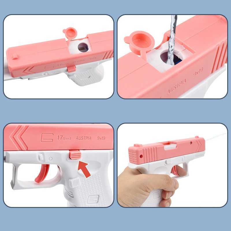Pistolet toys fun glock eau arme gun childrens jouet eau manuelle manuelle éclate en extérieur jeu jouer à l'été toyl2404