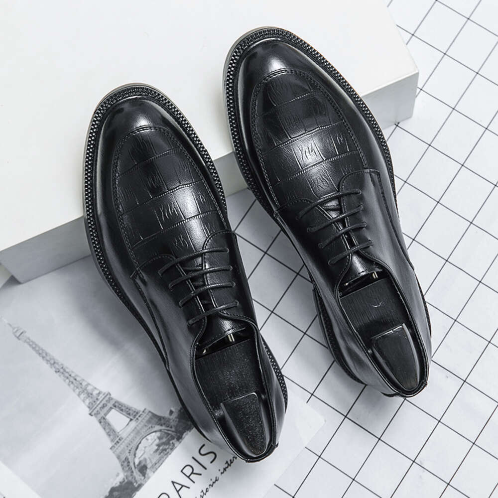 2024 New Driving Men's Leather Business Dress Elegant Gentleman Oxford Shoes Simple British Style Wedding Derby Shoe