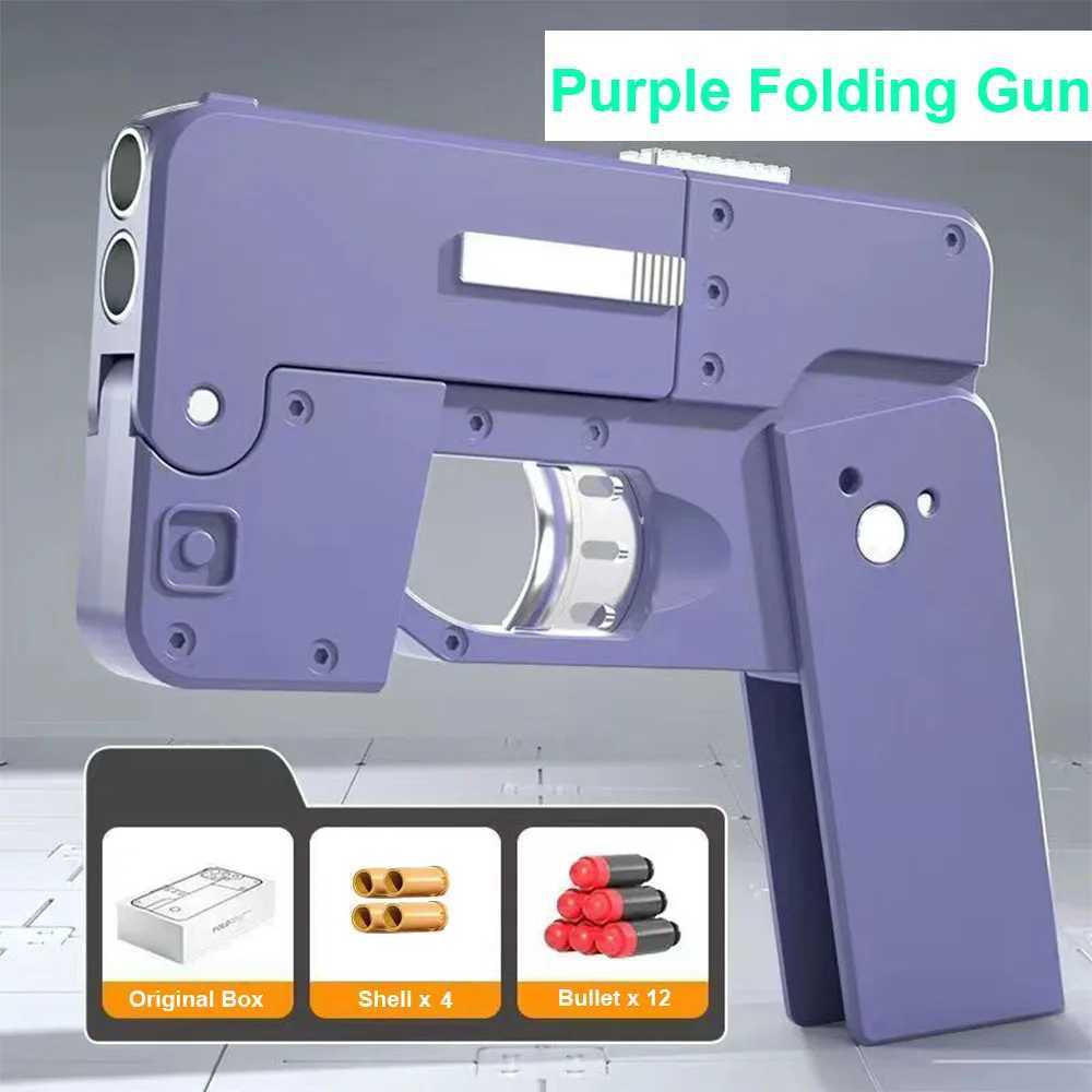 Pistolet coquille d'éjection de jouets noirs pour adultes garçons pliage pistolet iPhone qui ont l'air réel pliage de téléphone mobile dropshippingl2404