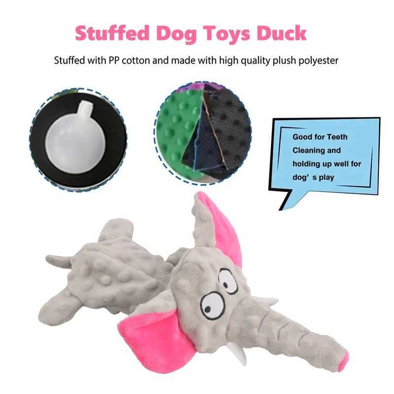 Decompression Toy Elephant Soft Shell Plush Dog Toys Funny Interactive Squeaky Toys for Small Large Dogs Sounding Paper Chew Toy Pet Supplies d240424