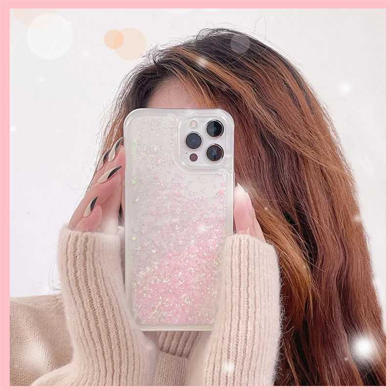 Casos de telefone celular lantejoulas de luxo e glitter glitter Bling Telefone para iPhone 15 14 13 12 11 Pro Max mini x xr xs max se 2 3 6 6s 7 8 Plus Tampa D240424