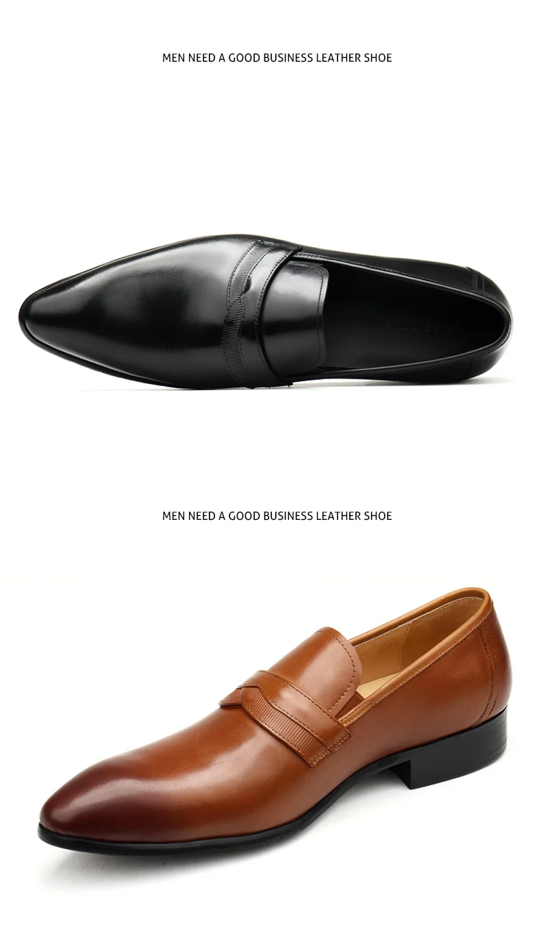 Mocasines de moda para hombres formales de cuero genuino punta puntiaguda en la boda zapatos oxford zapatos negros para hombres zapatos de vestir rojo para hombres