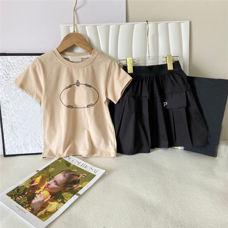 Baby Kids Designer Clothes Newest Spring Summer Children Putfits Letter Printing Girls T-shiort+Skirt Set Grils clothes