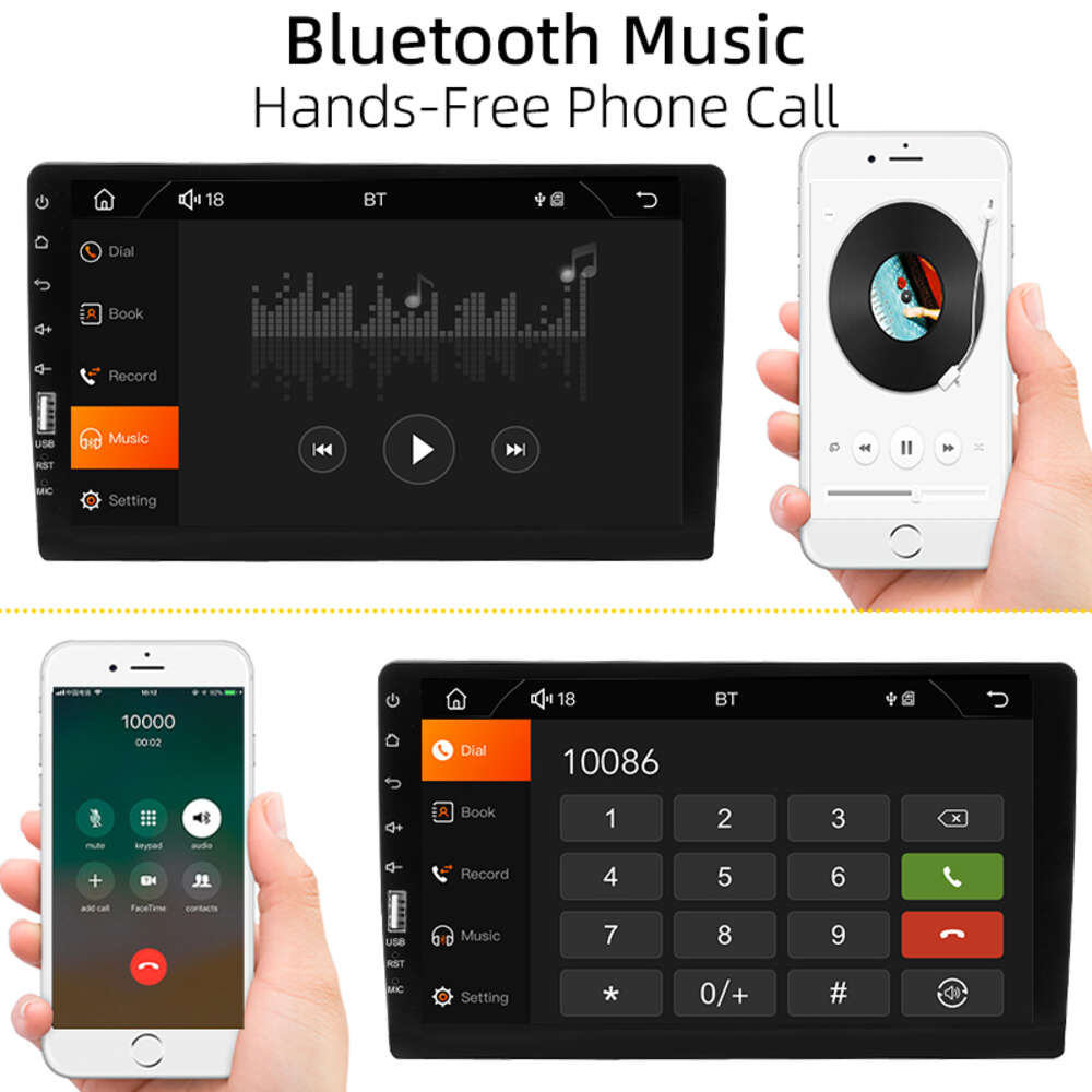 Car Radio 1 Din Carplay Android Auto Multimedia Player 9 Inch Touch Screen FM Bluetooth Mirrorlink Universal