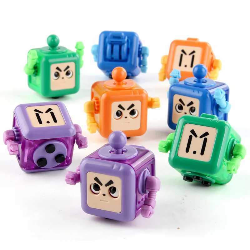Decompression Toy Funny Big Eyes Robot Cube Decompression Toys 6sided Playable Sensory Toys Stress Relief Gifts for Children Adult d240424