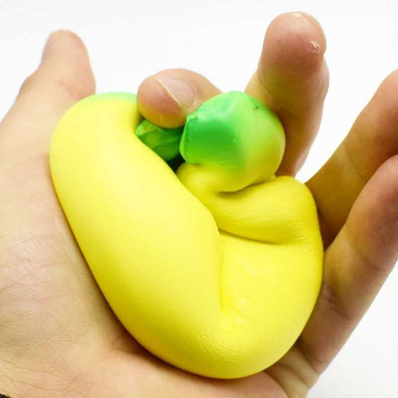 Decompression Toy Anti-stress Squishy Banana Toys Slow Rising Jumbo Squishy Fruit Squeeze Toy Funny Stress Reliever Reduce Pressure Prop d240424