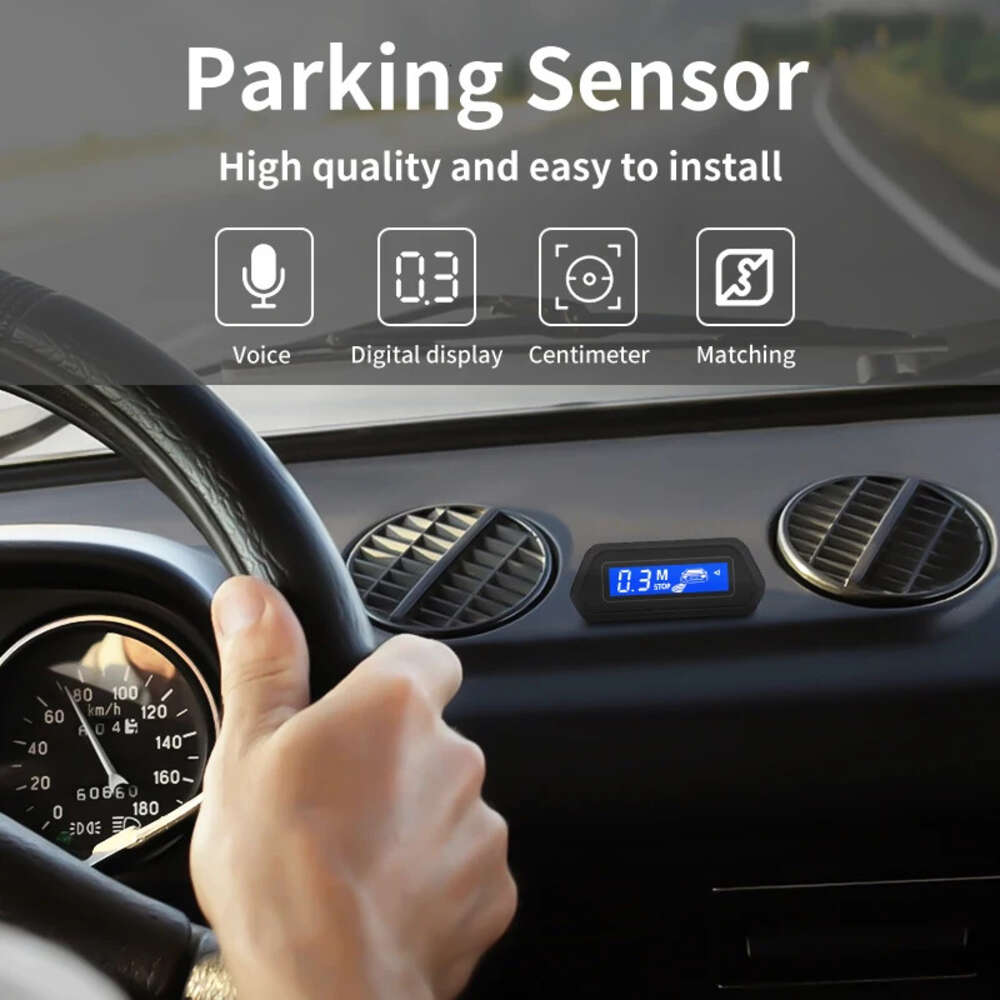 Parkeringssensorkit met Auto Parktronic Reverse LED -monitor 4 Sensoren Radar Detector System Achtergrondverlichting Display