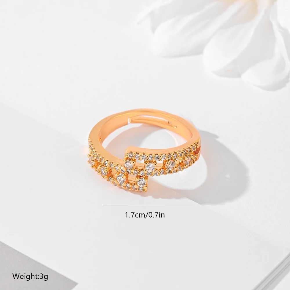 Wedding Rings New gift giving niche minimalist retro jewelry gold ring opening ring zircon party jewelry wedding jewelry
