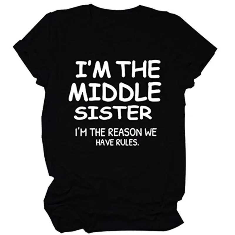 Women's T-Shirt Funny Im The Sister Saying T-Shirt Tee Women Funny Graphic Tee T-Shirts Gift for Sister Best Friends Clothes 240423