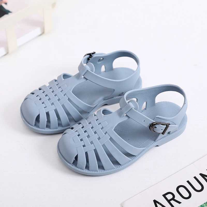 Sandals Summer Kids Sandals Girl Shoes Non-Slip Hollow Casual Sandals For Girls Boys Baby Shoes Beach Shoes 240423