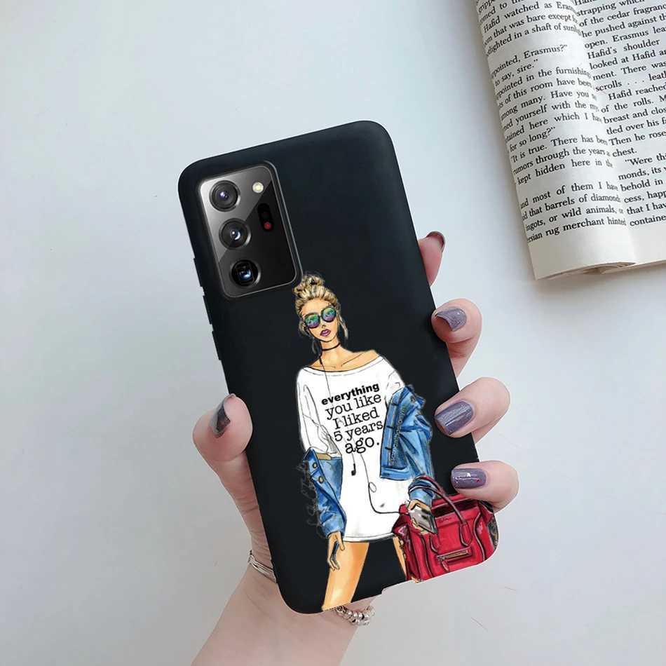 Casos de telefone celular Super Mom Baby Fashion Girls Phone Case para Samsung Galaxy Note 20 S20 Ultra Plus 5G Casos Ultra Slim Matte Soft Silicone Tampa 240423