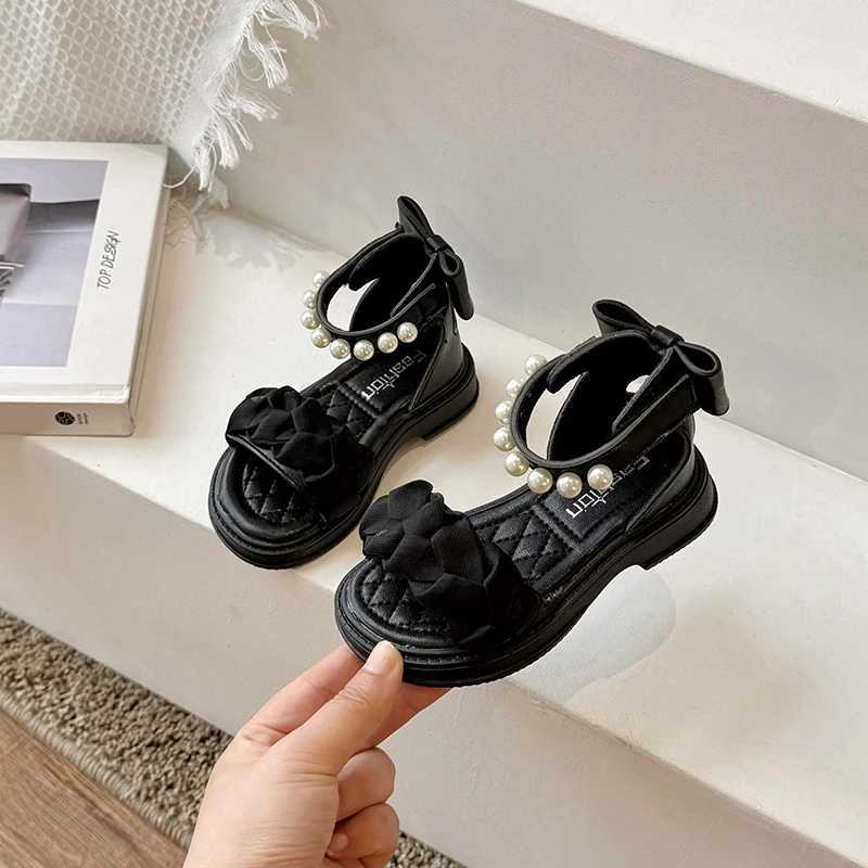 Slipper Sommer Kinder Sandalen Mädchen elegante Perle Mode Neue multifunktionale süße Kinderparty flache Sandalen Größe 23-36L2404