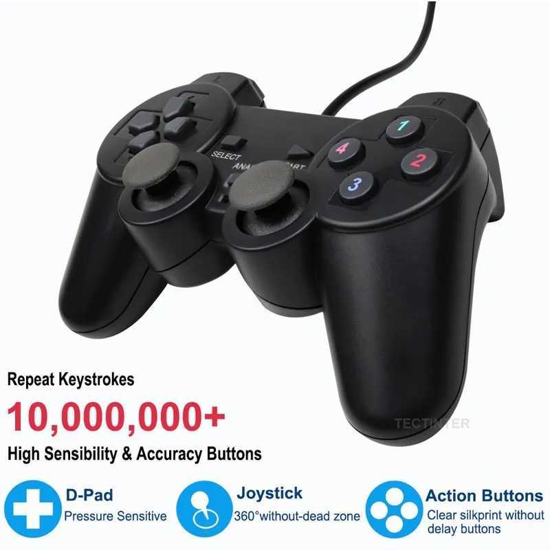 Contrôleurs de jeux joysticks USB Wired PC Game Controller Gamepad pour WinXP / Win7 / Win8 / Win10 Joypad pour PC Windows ordinateur ordinateur portable Black Game Joystick D240424