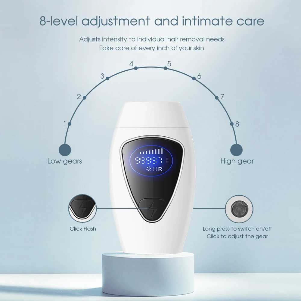 Epilator Body Bikinis 999990 Blitz IPL Pulsed Light Depilator 8 Levels Schmerzloser Permanentlaser -Epilator für Frauen Haarentfernung D240424