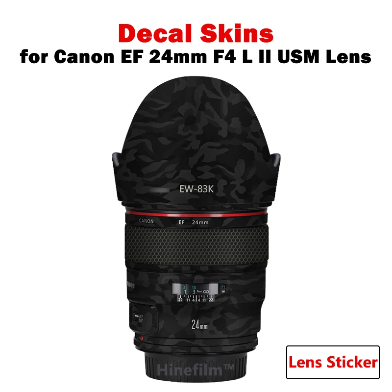 Filter 24 F1.4 / 1124 Lens Premium Decal Skin för Canon EF 24mm F / 1.4 L II USM Lens Protector Cover Film Wrap Sticker