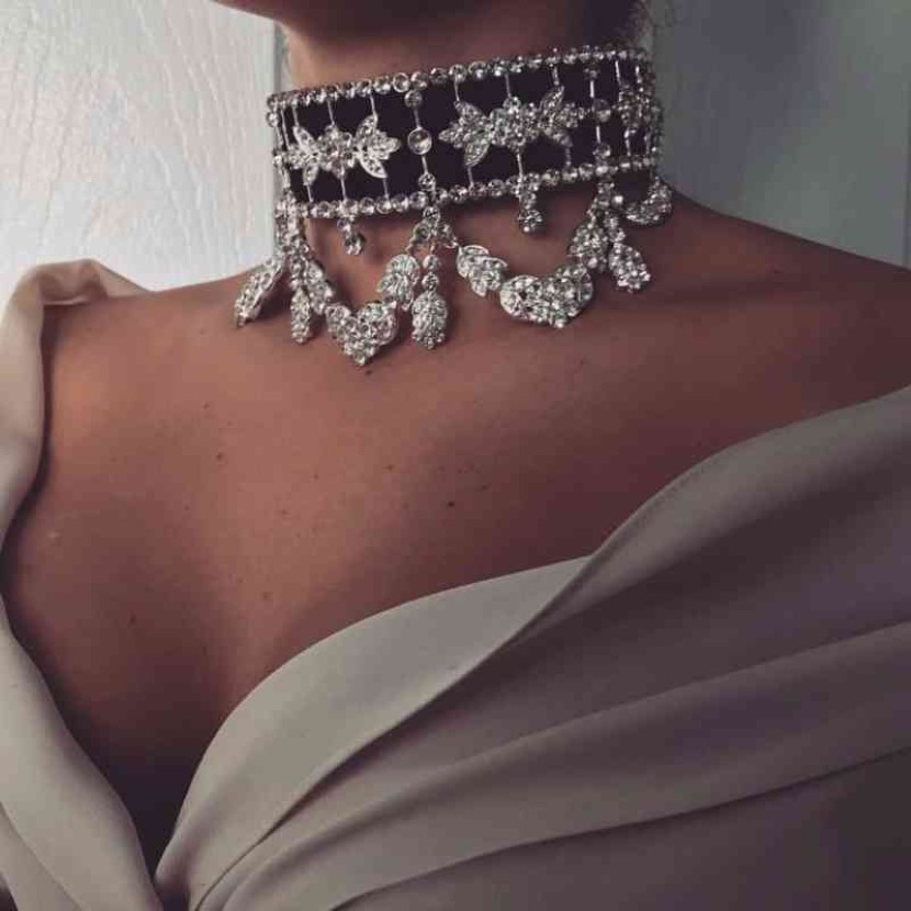 KMVEXO 2019 Fashion Crystal Rhinestone CHOKER DELLA DI VELVET Dichiarazione Collana Women Collares Chocker Jewelry Party Gift263O