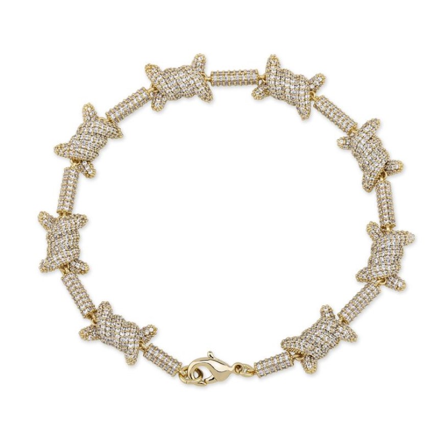 style European Wire Bracelet Personality Cuban Chain 18K Gold Full Zircon Jewelry Bracelet Jewelry314Q