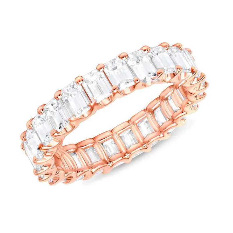 anneaux de mariage luxe micro pavé carré cubique zircone promesse anneaux pour les femmes de fiançailles