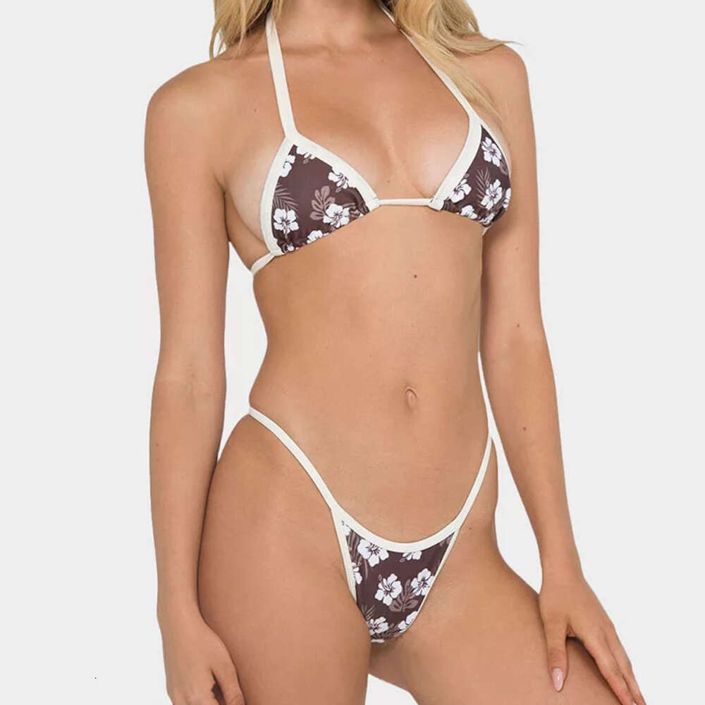 Frauen Mode Badeanzug sexy Split New Body Triangle Digital Print Bikini Y05