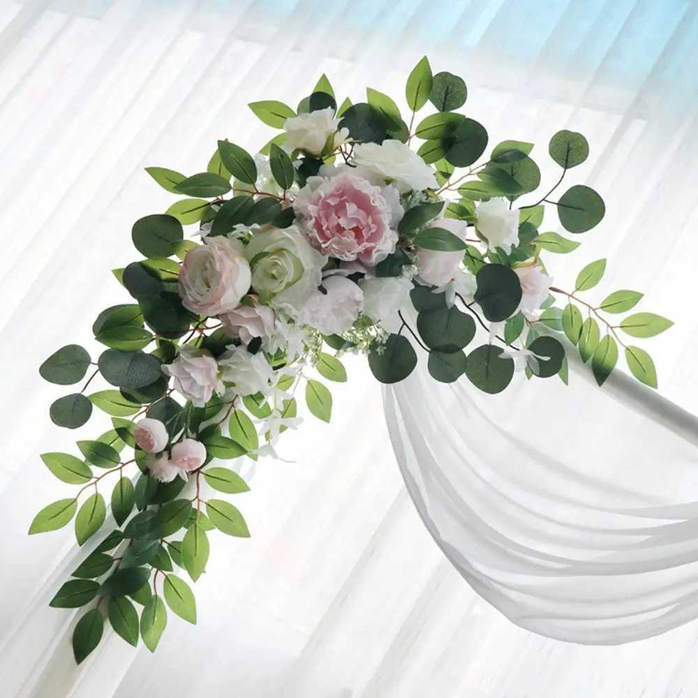 Faux Floral Greenery Wall mounted artificial flower wreath party supplies door threshold artificial flower wreath background wedding decoration artificial flow