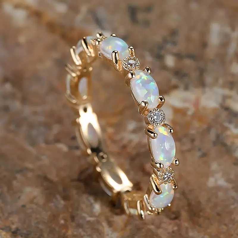 Anelli di nozze imitazione opal Promise Rings for Women Dichiarazione Accessori le dita Daily Wear Girl Rings Girl Gioielli