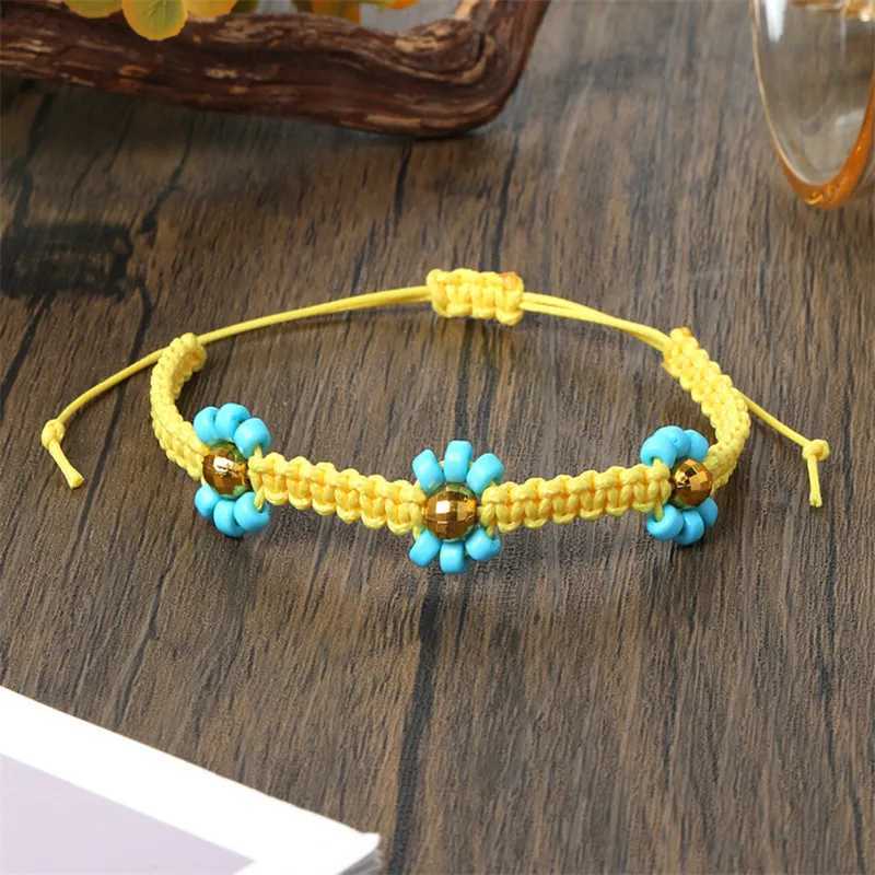 Perlen Bohemian Bunte Perlen Blumen handgefertigt verstellbares Armband Frauen Casual Daily Mode Accessoire Freundschaft Persönlichkeit Geschenk 240423