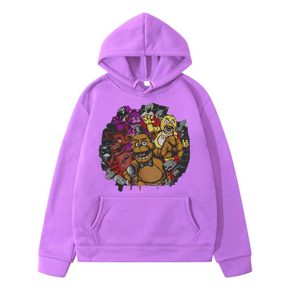 Sudaderas con capucha masculina sudadera con oso juego de conejo kawaii sudadera lana sudadera de vellón chaqueta otoño y2k sudadera fnaf anime capulitación de chicos para niños