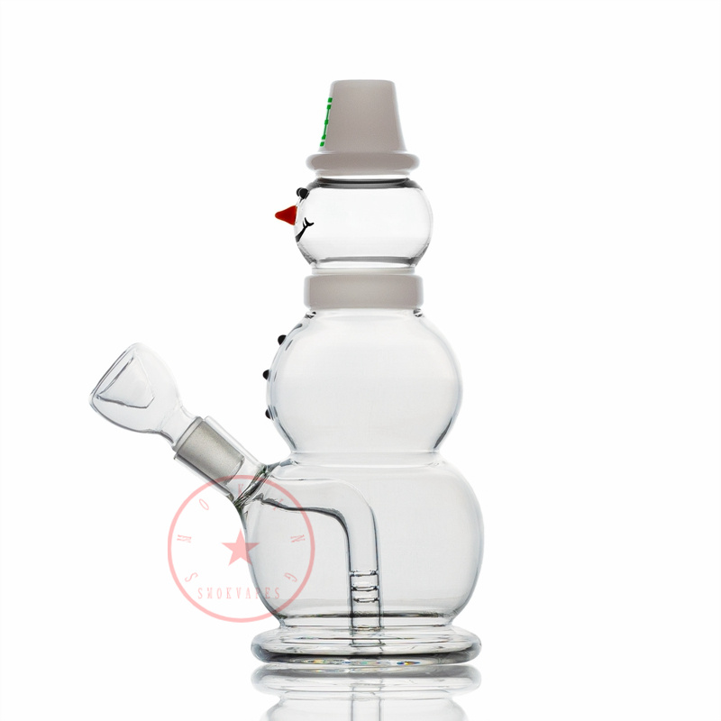 Latest Colorful Snowman Style Bong Pipes Kit Bubbler Hookah Waterpipe Oil Rigs Filter Bowl Portable Easy Clean Dry Herb Tobacco Cigarette Holder Smoking